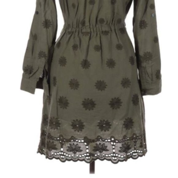 Maison Jules Embroidered Green Floral Eyelet Dress M - Picture 6 of 6